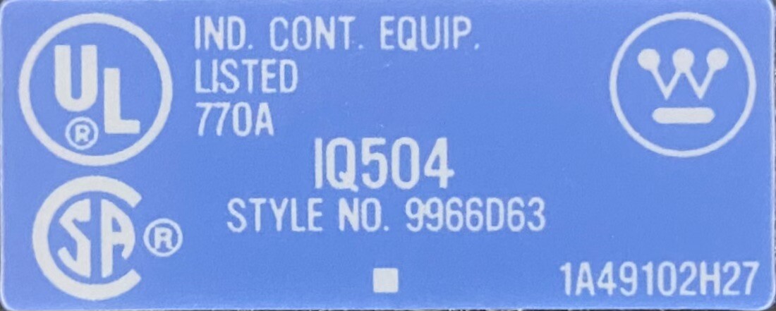 Westinghouse IQ-504A Cutler Hammer Eaton IQ-504 120VAC Modular Overload Relay