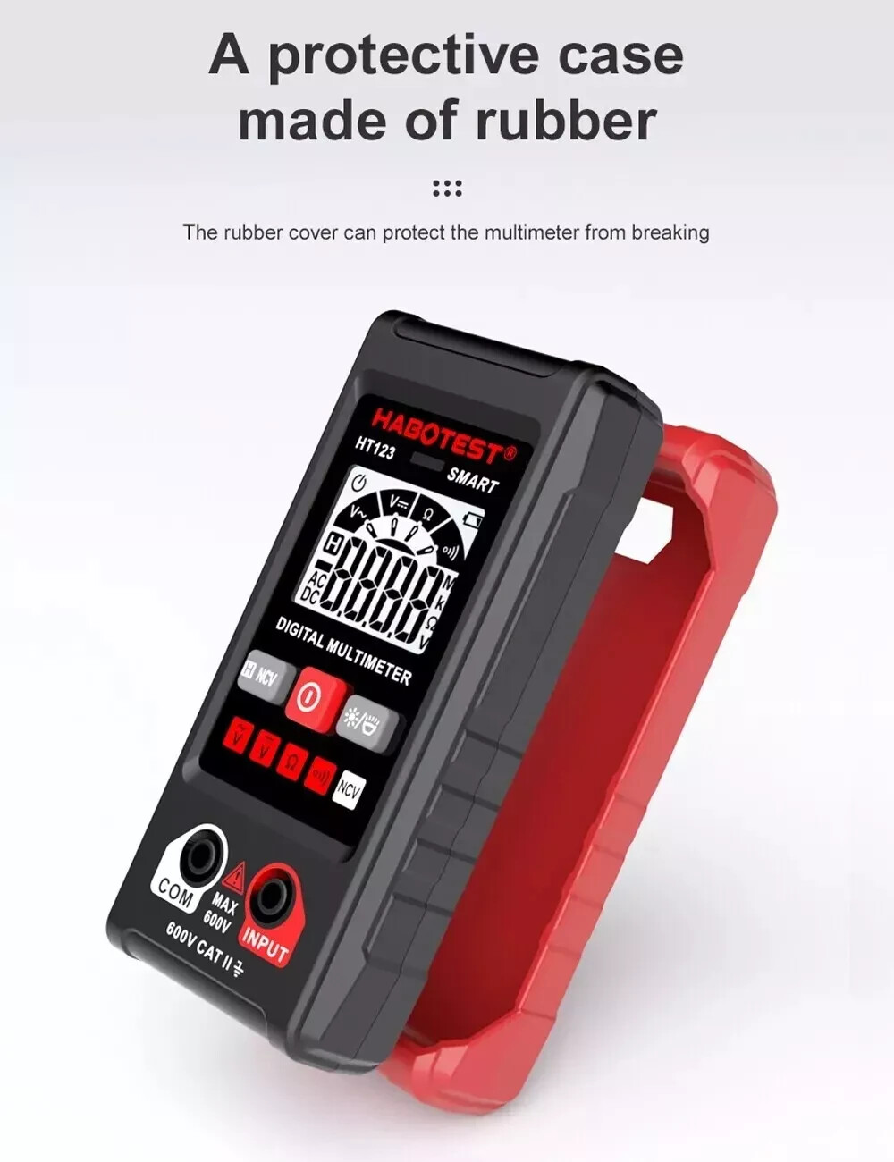 Digital Multimeter Tester AC DC Volt Ohm Amp Clamp Meter Auto Range LCD Handheld