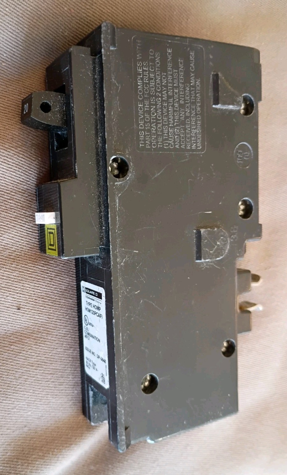 Square D HOM120PCAFI Circuit Breaker 20A 120V 1-Pole AFCI