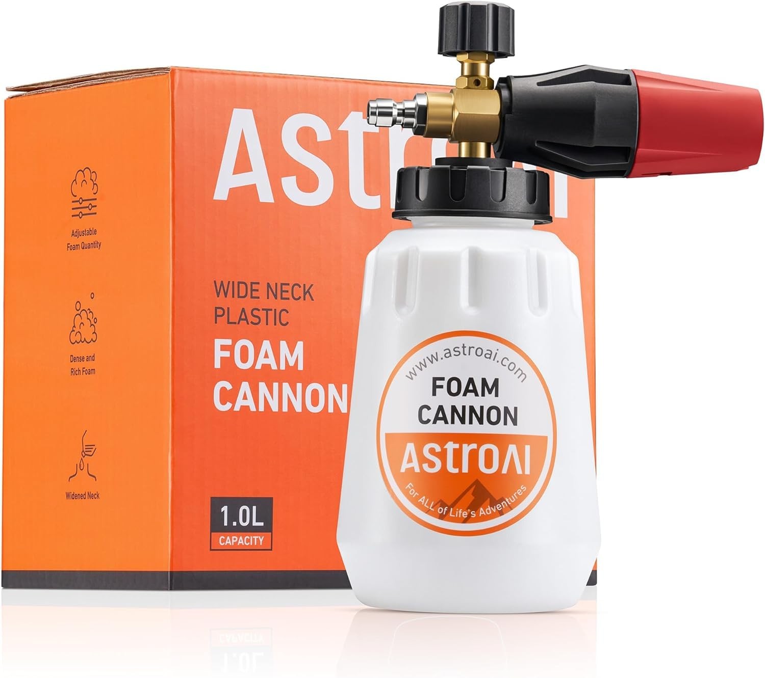 AstroAI Foam Cannon, Heavy Duty Car Blaster Wide Neck 1L, as the picture