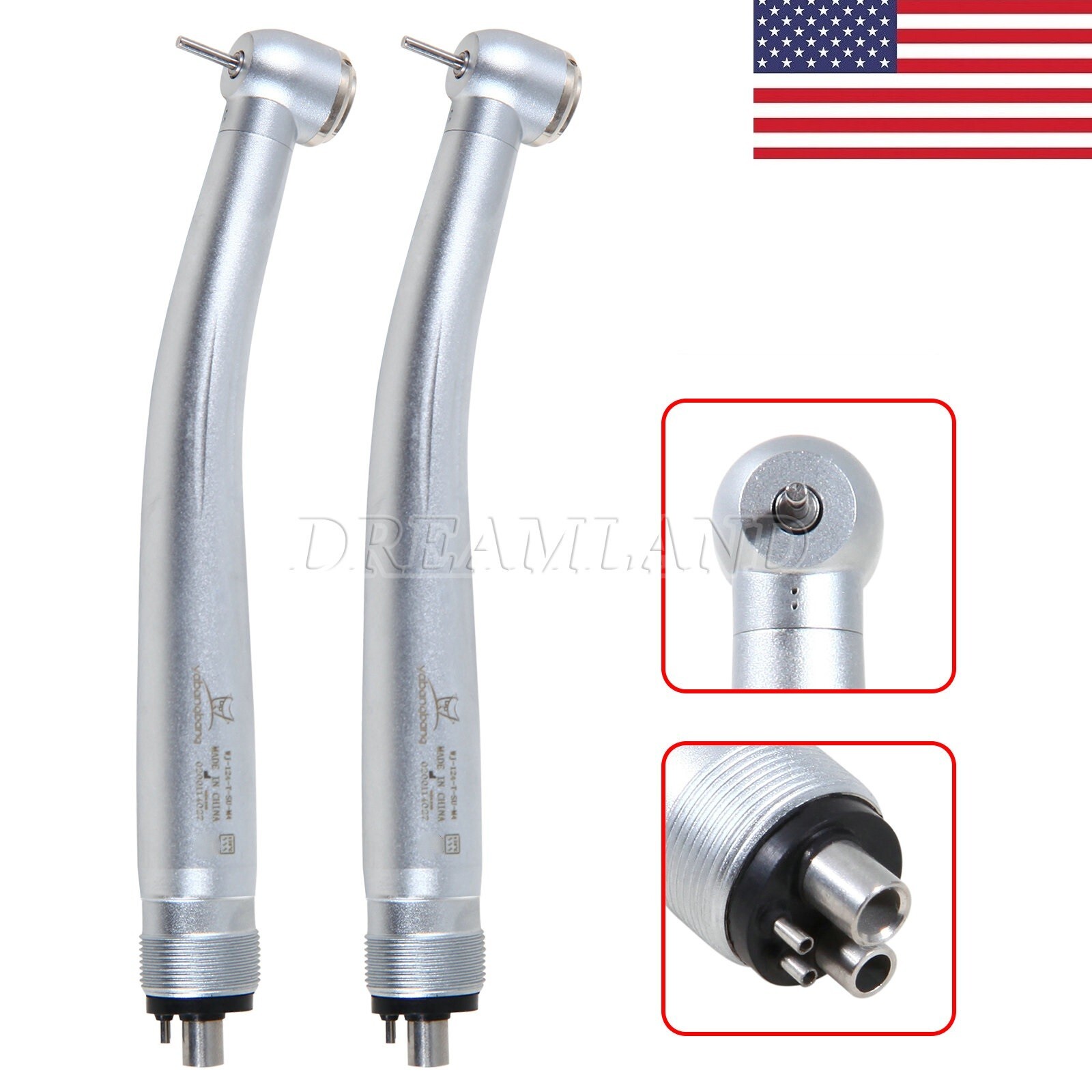 2x Dental High Speed Handpiece 4 Hole Turbine Yabangbang Large head YDA4 USA