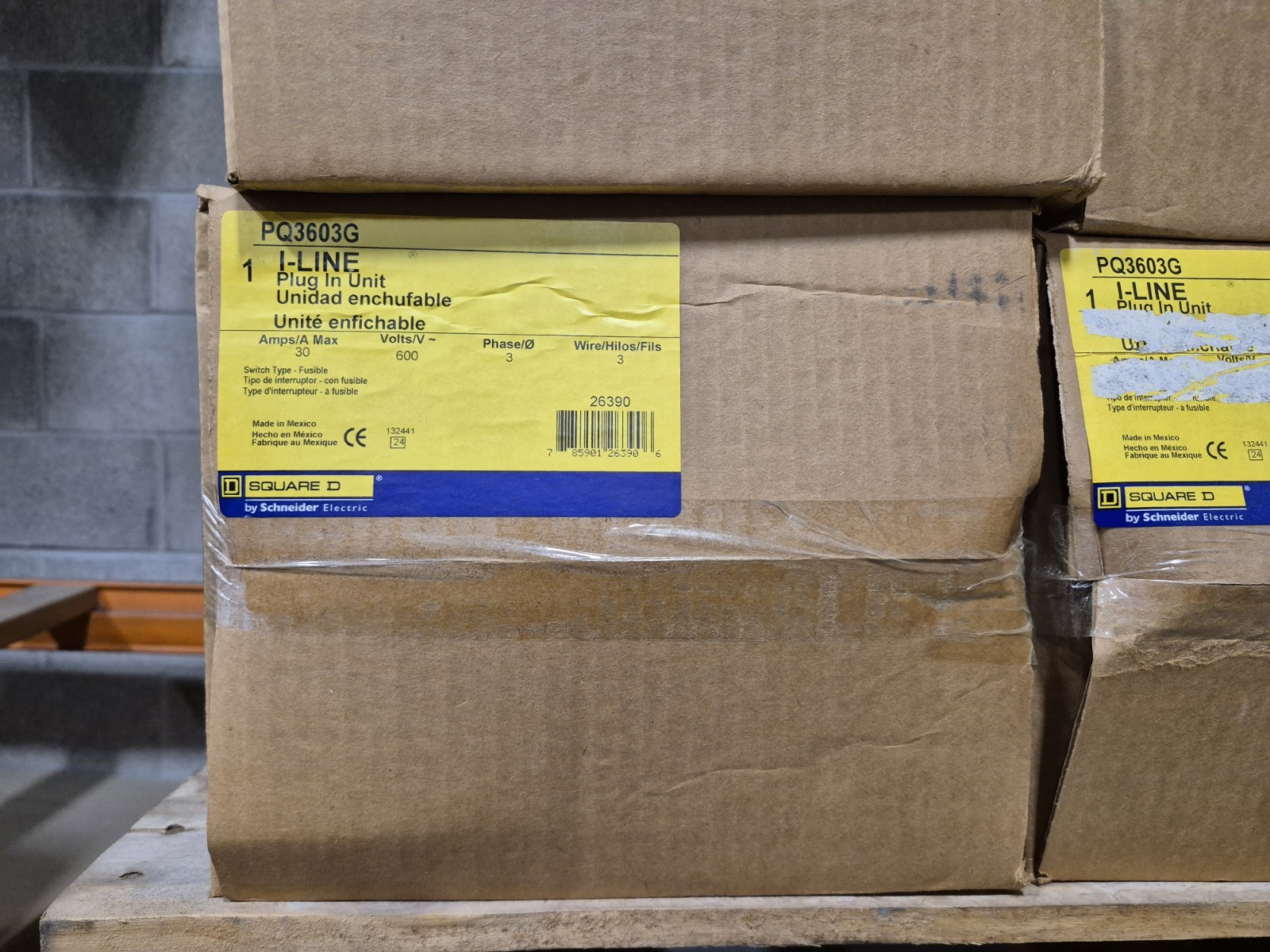 NEW SQUARE D PQ PQ3603G 30 AMP 600V FUSIBLE FUSED BUS PLUG VERT