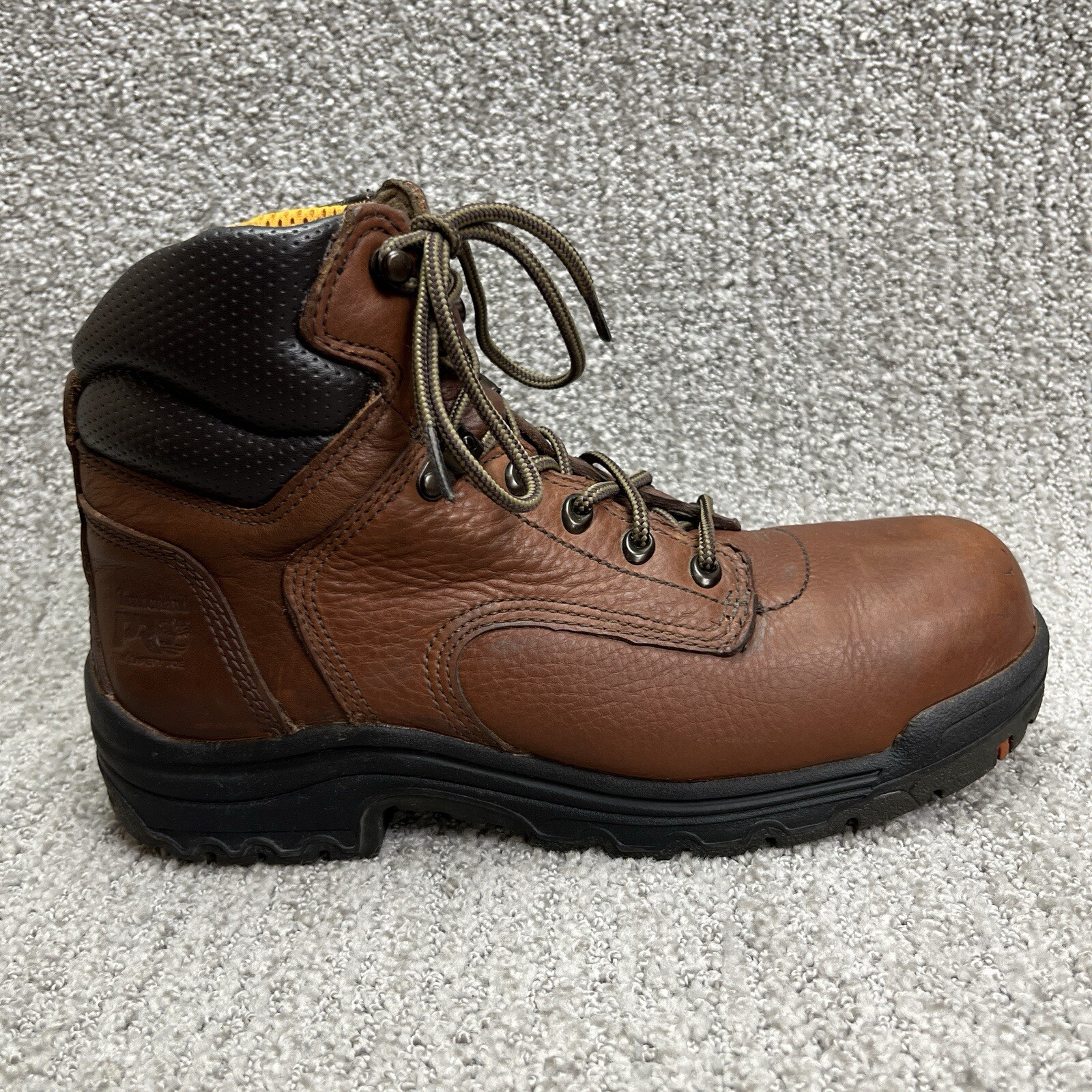 Timberland Pro358 Boots WOMEN Size 10 Brown Leather Lace Up Safety Toe Work Boot