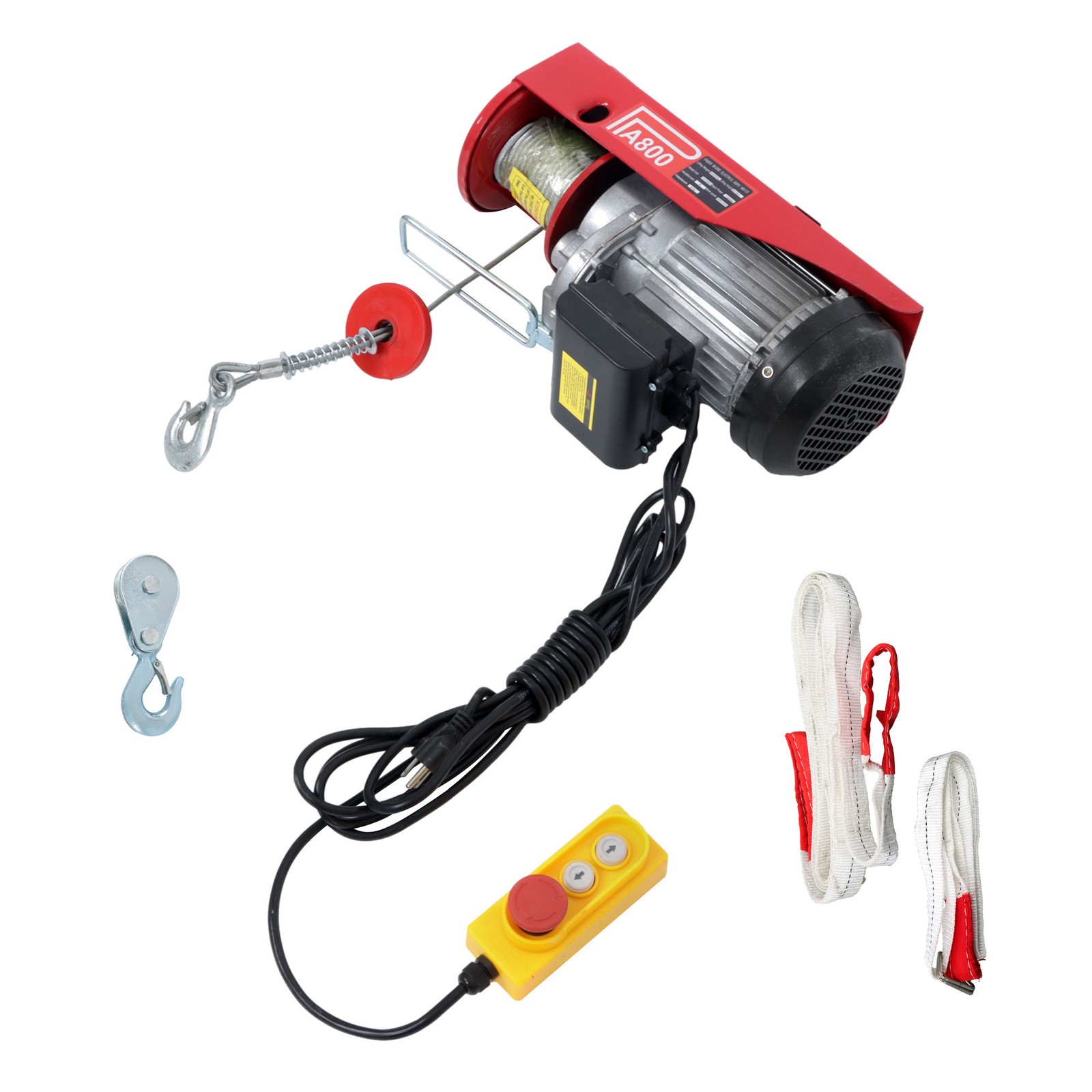 Electric Hoist 1760lbs Winch Crane 1350W Overhead Lift with Wired Remote Control