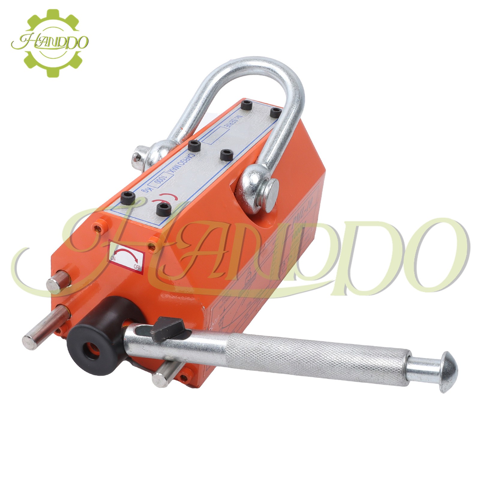 Permanent Magnetic Lifter Lifting Magnet 2200 lbs/1000 kg 2 Safety Factor Orange