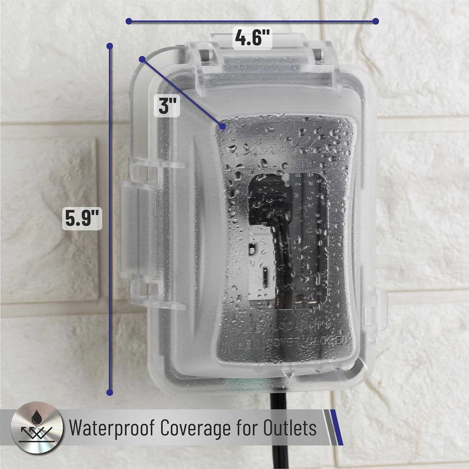 Bates- Weatherproof Electrical Outlet Cover, 1-Gang, Outdoor Plug Cover
