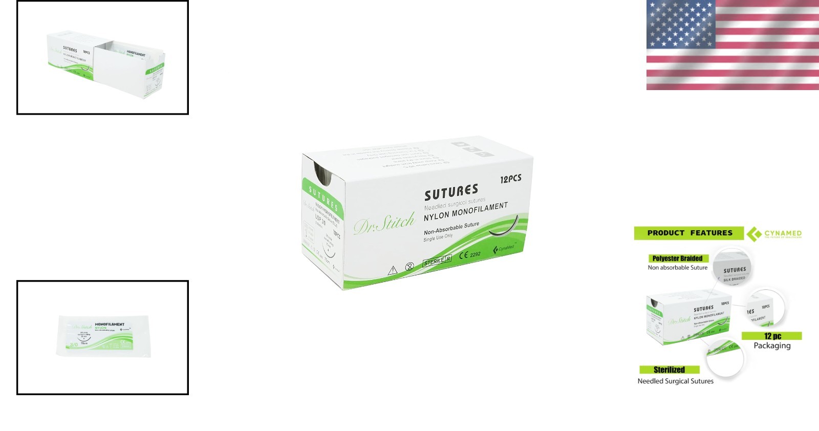 Essential 12-Pack Surgical Sutures – 3/0 Reverse Cutting for Educational Use