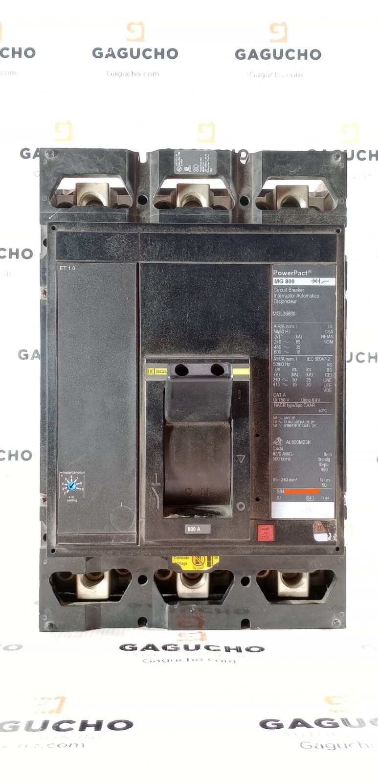 Schneider Electric MGL36800 Square D PowerPacT M 800A 3-Pole Circuit Breaker