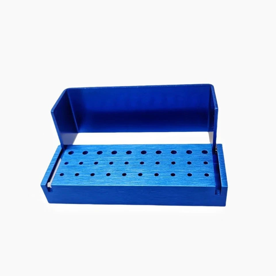Dental Bur Burs Holder Block Disinfection Box Aluminium Autoclave 30 Holes