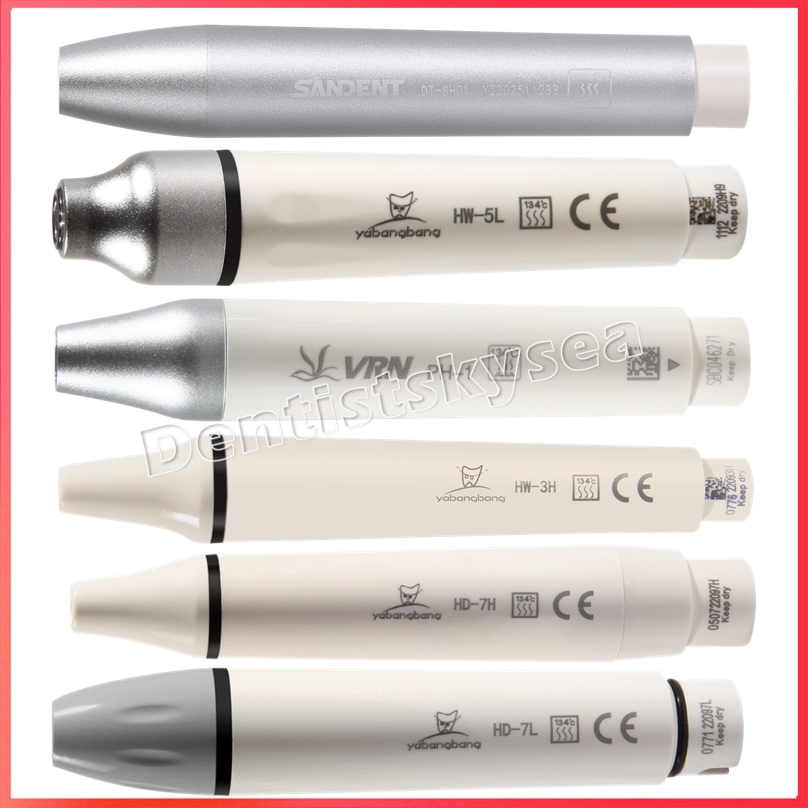 Ultrasonic Piezo Scaler Handpiece HW-3H HW-5L LED Fit EMS DTE SATELEC Woodpecker