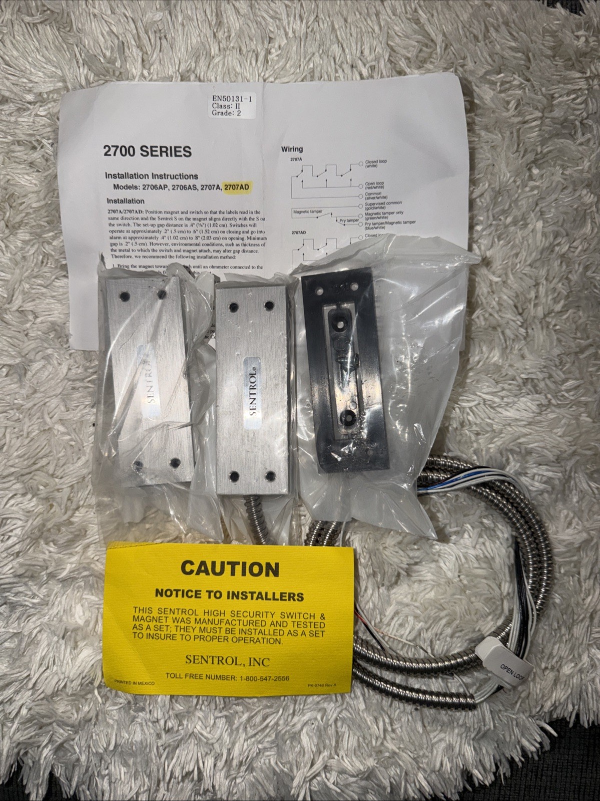 Sentrol 2707AD-L High Security Surface Mount Magnetic Contact 2700 Series