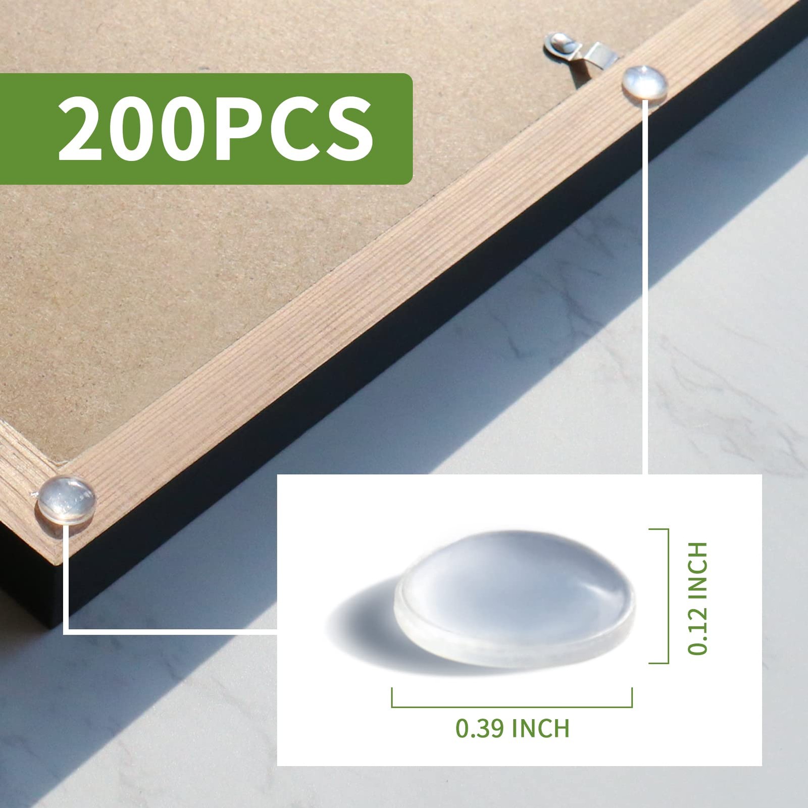COVERCORNER Super High Viscosity Cabinet Door 200PCS 10*3mm, Transparent