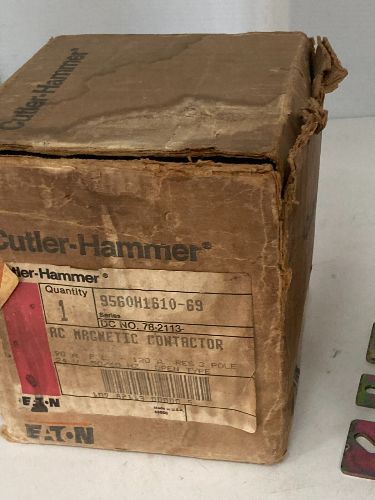 CUTLER HAMMER 9560H1610A MAGNETIC CONTACTOR 3 POLE 90A OPEN TYPE NIB
