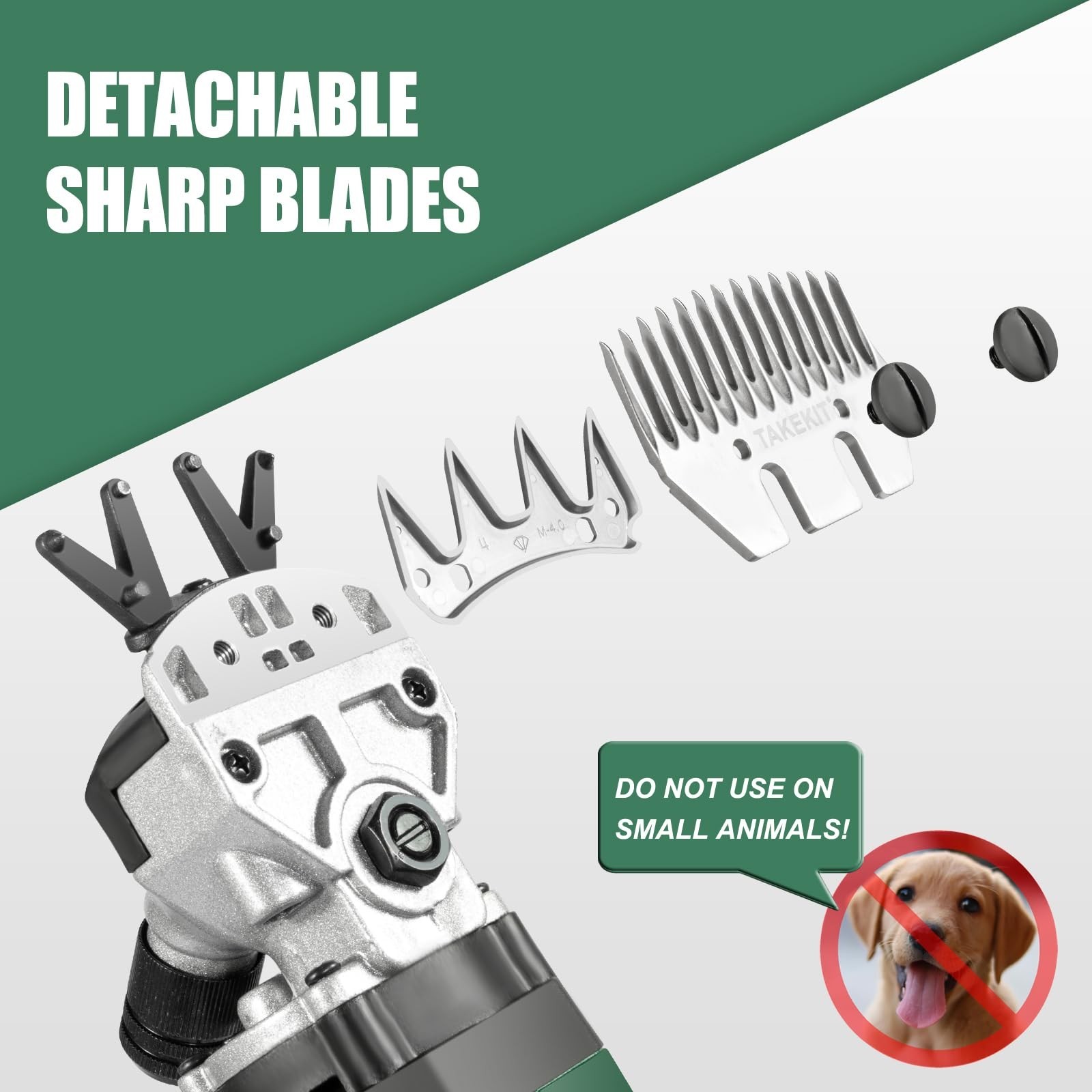 TAKEKIT Sheep Shears, 600W Professional Heavy Duty Sheep Clippers, 6 Speeds E…