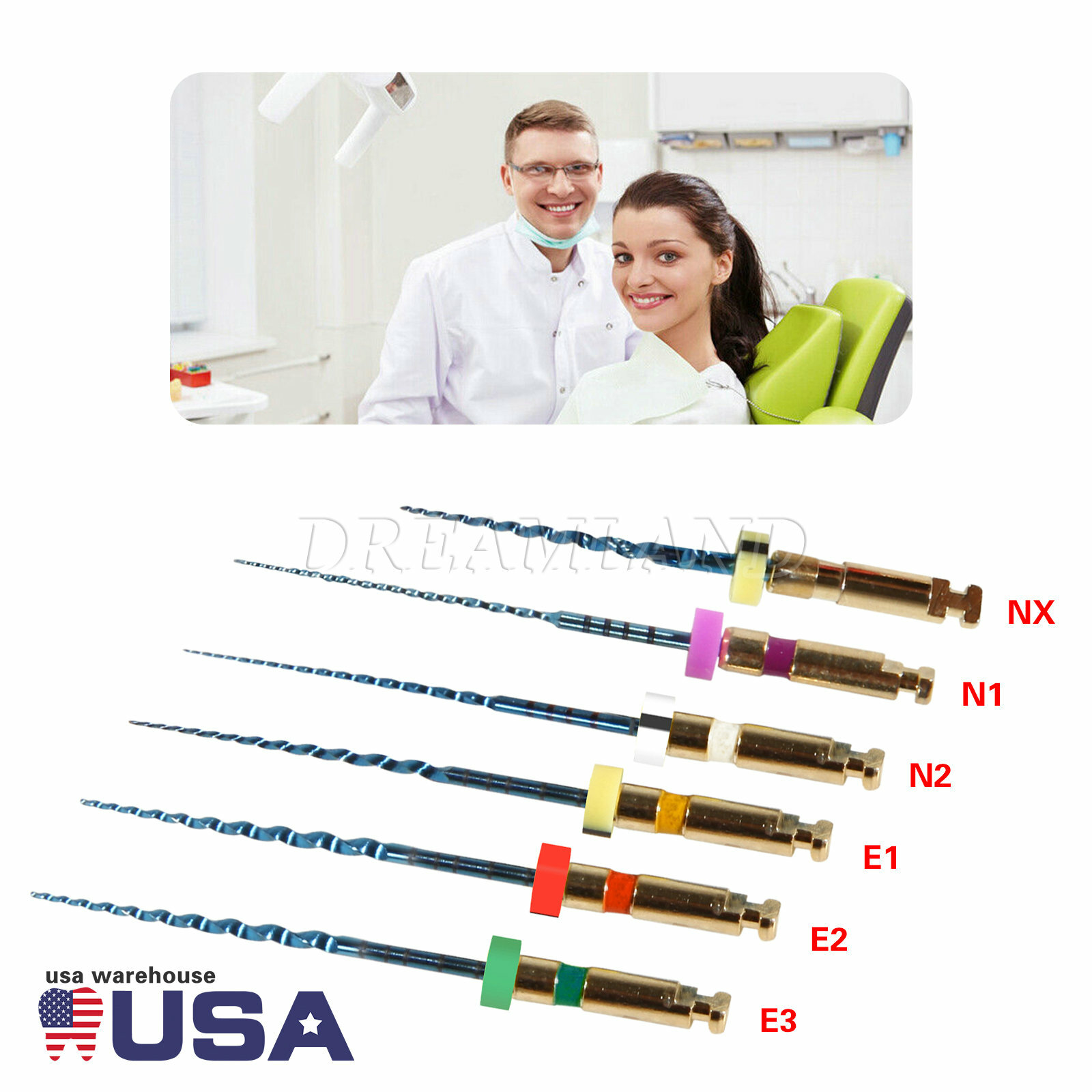SANDENT Endo Rotary Files Blue NITI root canal endodontic Files Taper 25MM