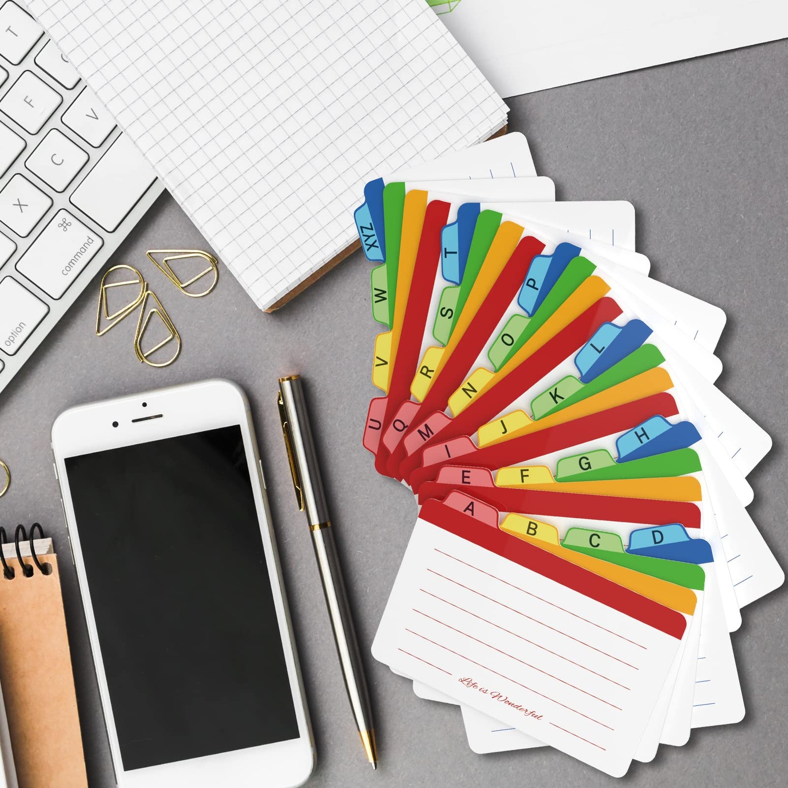 4 x 6 inches Index Card Dividers, Alphabetical 4»x6»-24pack, Normal Pattern