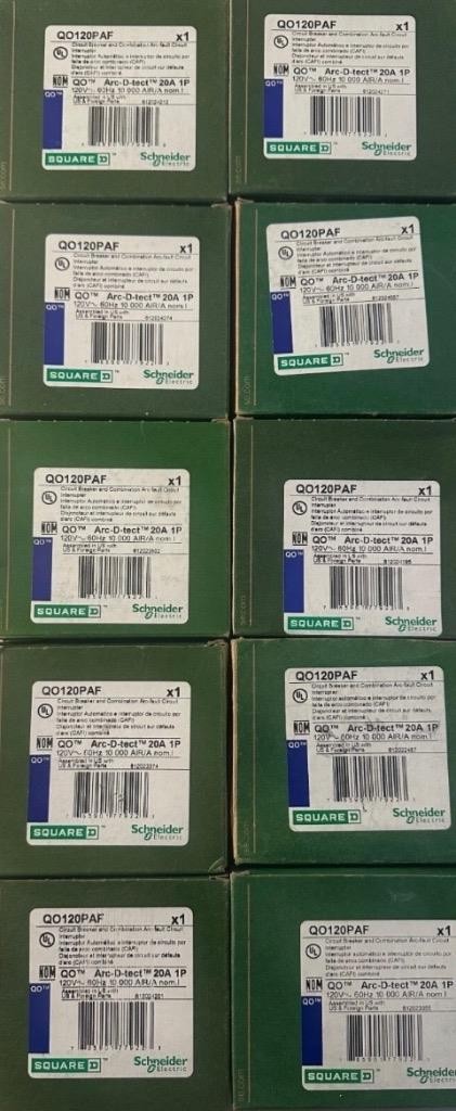 SQUARE D QO120PAF 20A AFCI PLUG ON NEUTRAL NEW IN BOX