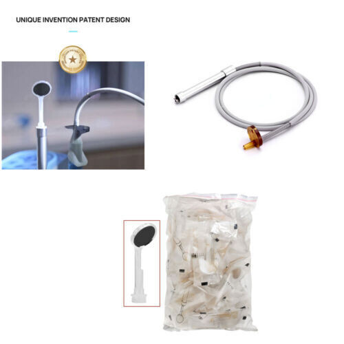 1 Set Dental Disposable Anti-fog Saliva Mouth Mirror 50Pcs w Handle Silicon Tube