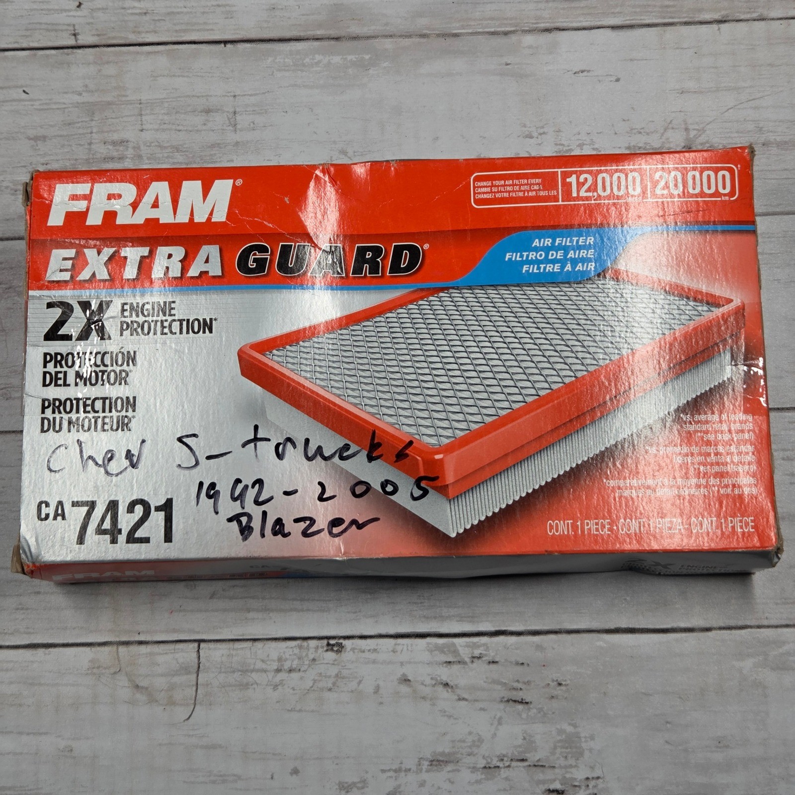 FRAM Extra Guard CA7421 Engine Air Filter White Orange