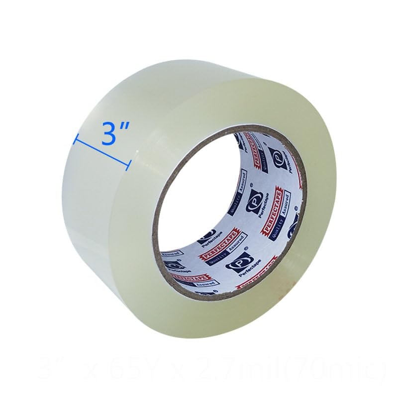 PERFECTAPE 3″ Heavy Duty Packing Tape 6 Rolls, Total 390Y, Clear, 2.7 mil, 3 …