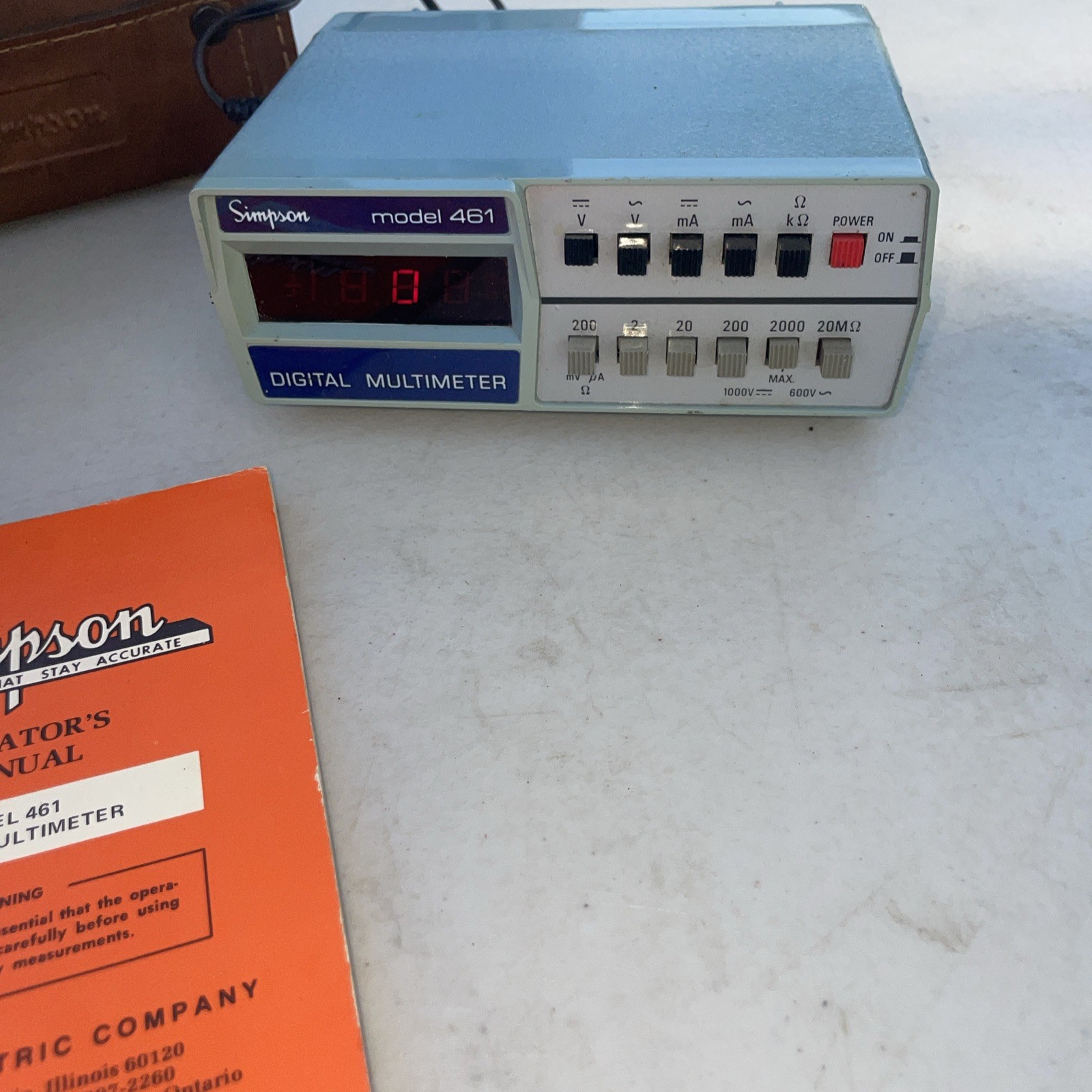 Simpson Digital Multimeter Model 461. 2 Leather Case Beth Steel Piece Of History