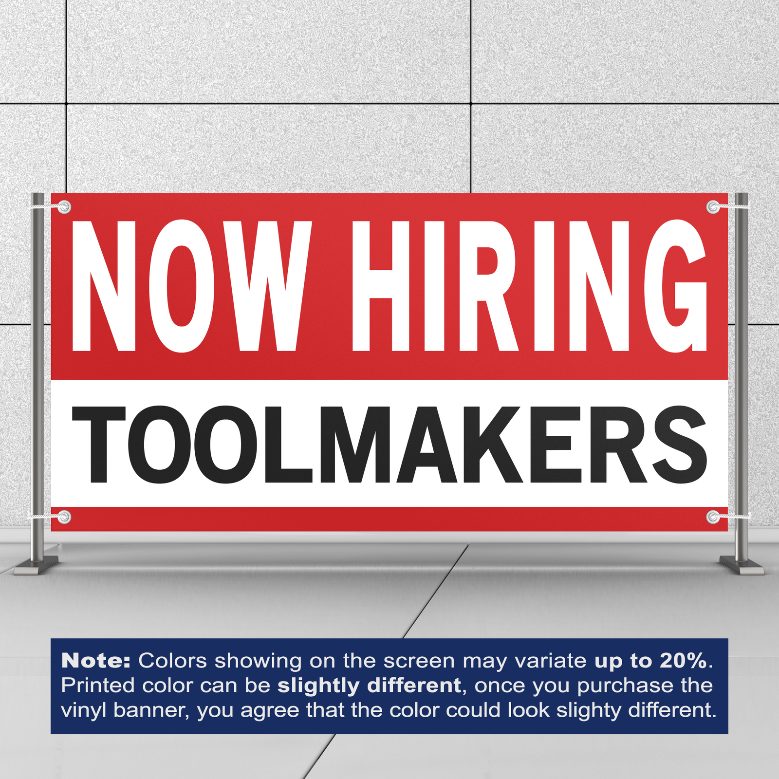 Now Hiring Toolmakers 13 oz Heavy Duty Vinyl Banner Tool Maker Jobs Available