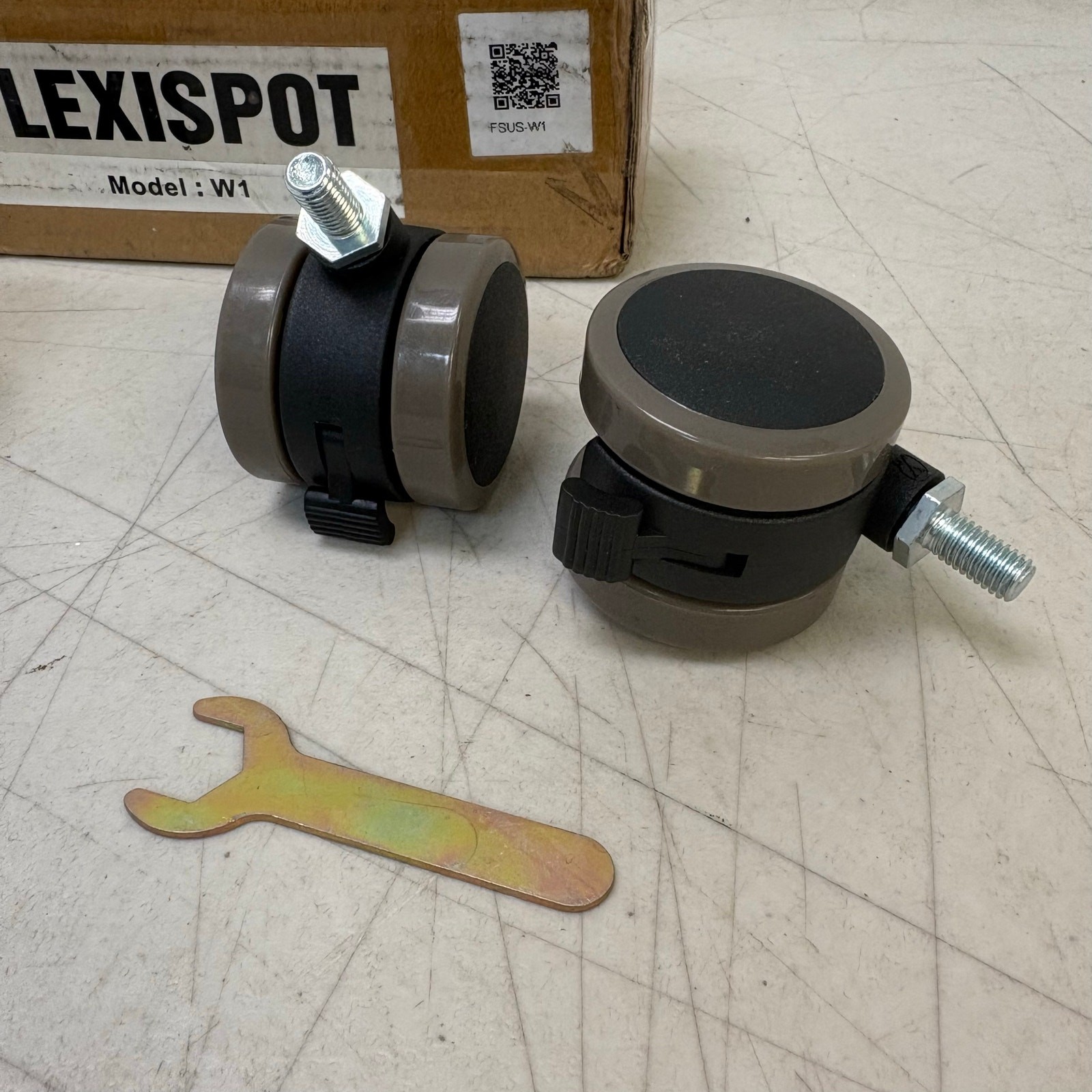 Flexispot Standing Desk Casters W1, Set of 4, Office Desk Wheels – Gray/Black