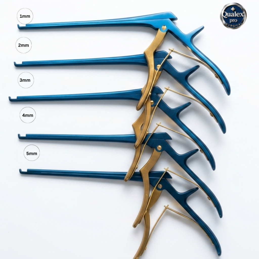 Kerrison Rongeur Set 1mm-5mm Blue Titanium Gold Handle Spine Surgical Instrument