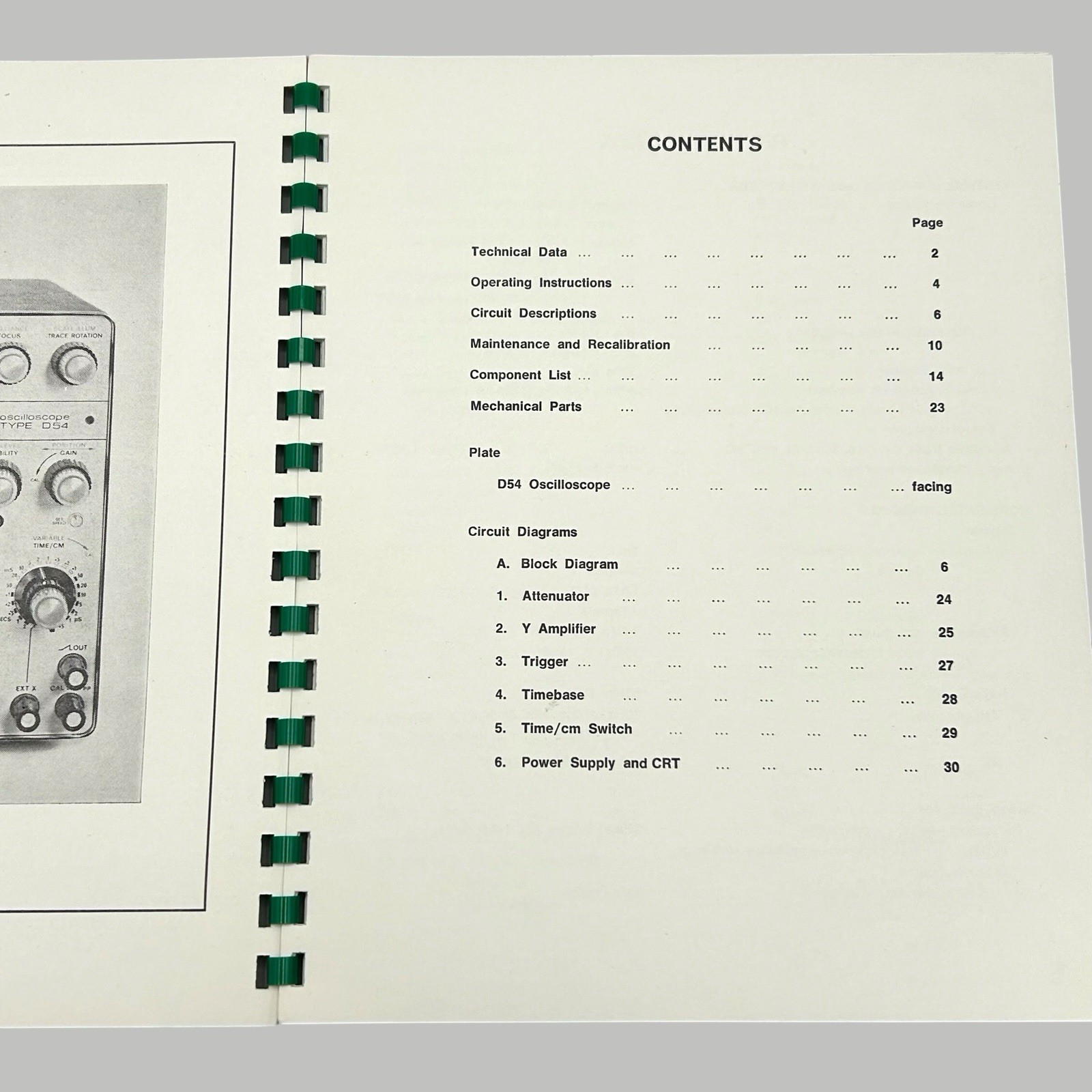 Telequipment Tektronix Types D54 & D54R Oscilloscope Manual 1972 Ships Quickly