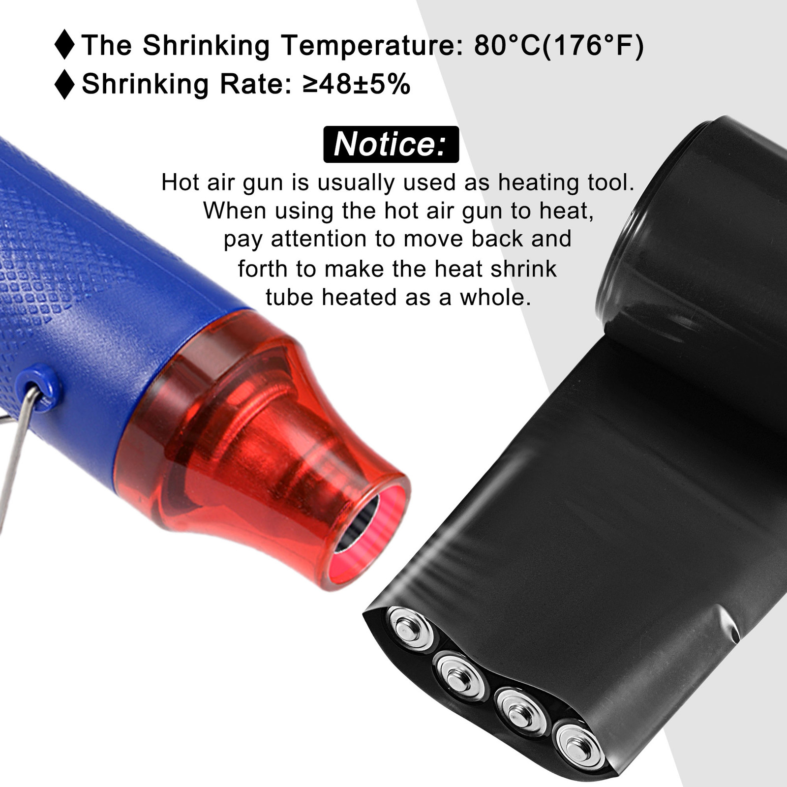 Battery Wrap PVC Heat Shrink Tubing 48mm Dia 75mm Flat 10 Feet Black