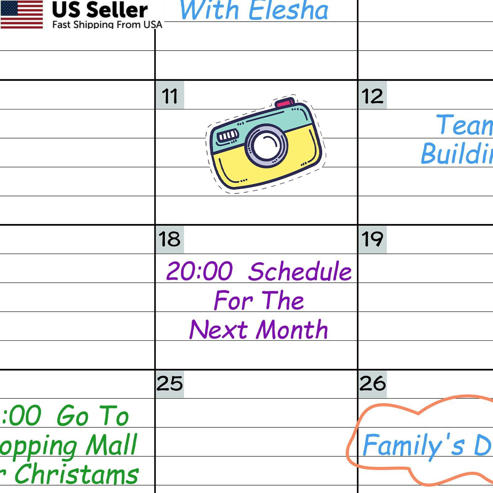 Large Dry Erase Calendar for Wall – Undated 3 Month 28″ x 40″, Green