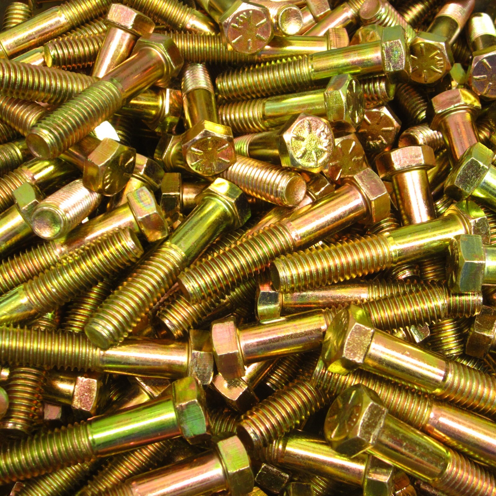 (50) 7/16″-14 X 2-1/4″ Grade 8 Hex Head Cap Screw Bolt Yellow Zinc Plated Coarse