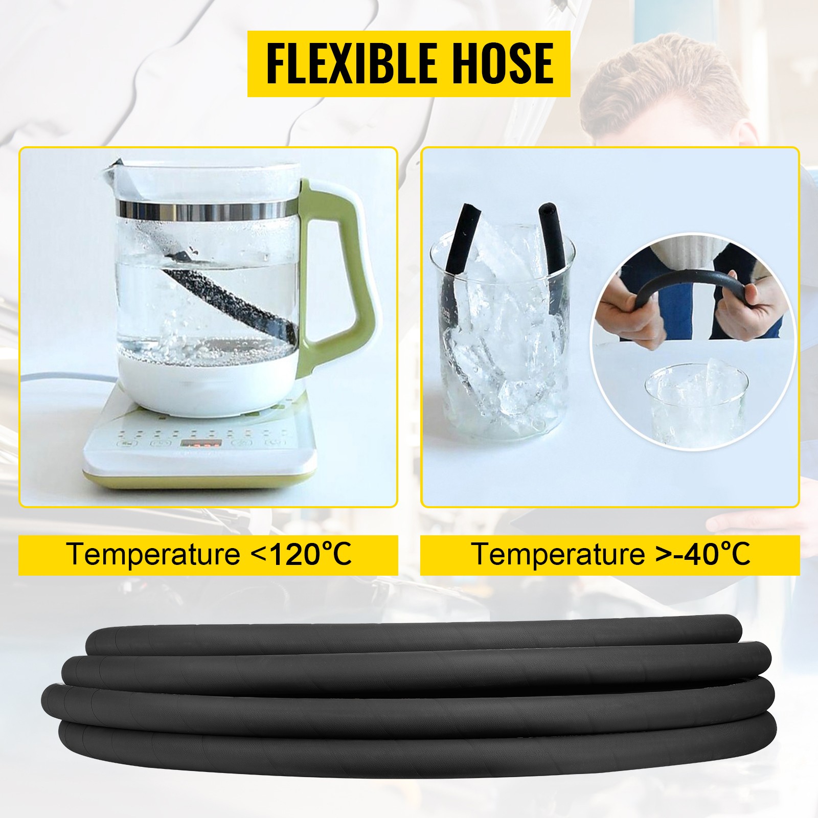 Uimoso Hydraulic Hose, 50 ft Coiled Hose, 3120 PSI High-Pressure Hose