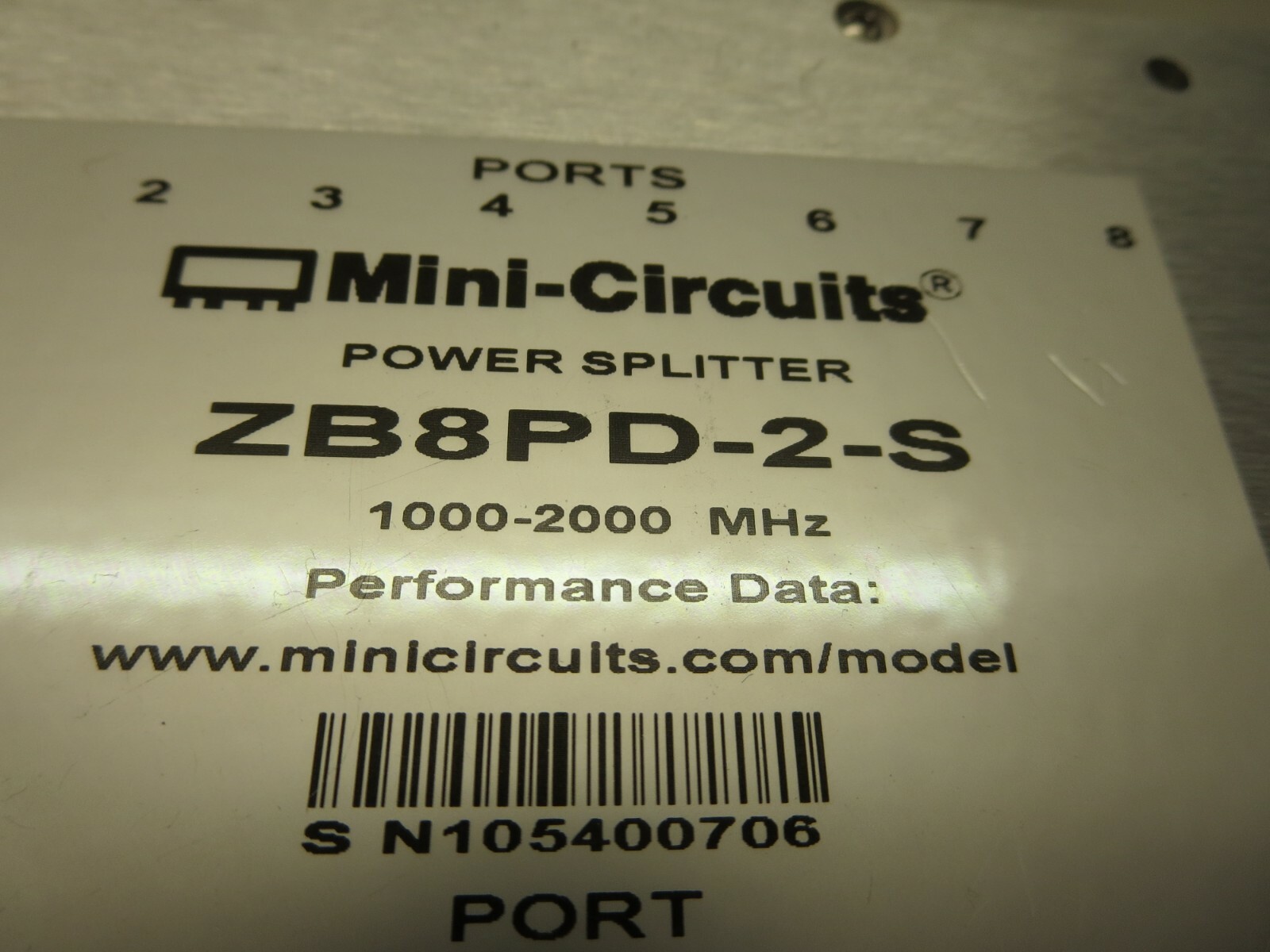 Mini-Circuits, ZB8PD-2-S, Power Splitter, 1 Input, 8 Outputs, 1000 – 2000 MHz