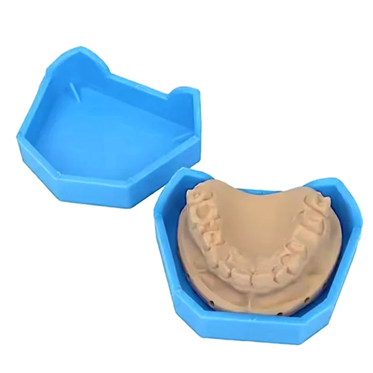 6pcs/set Dental Silicone Rubber Lab Plaster Model Former Base Molds Tool Tray