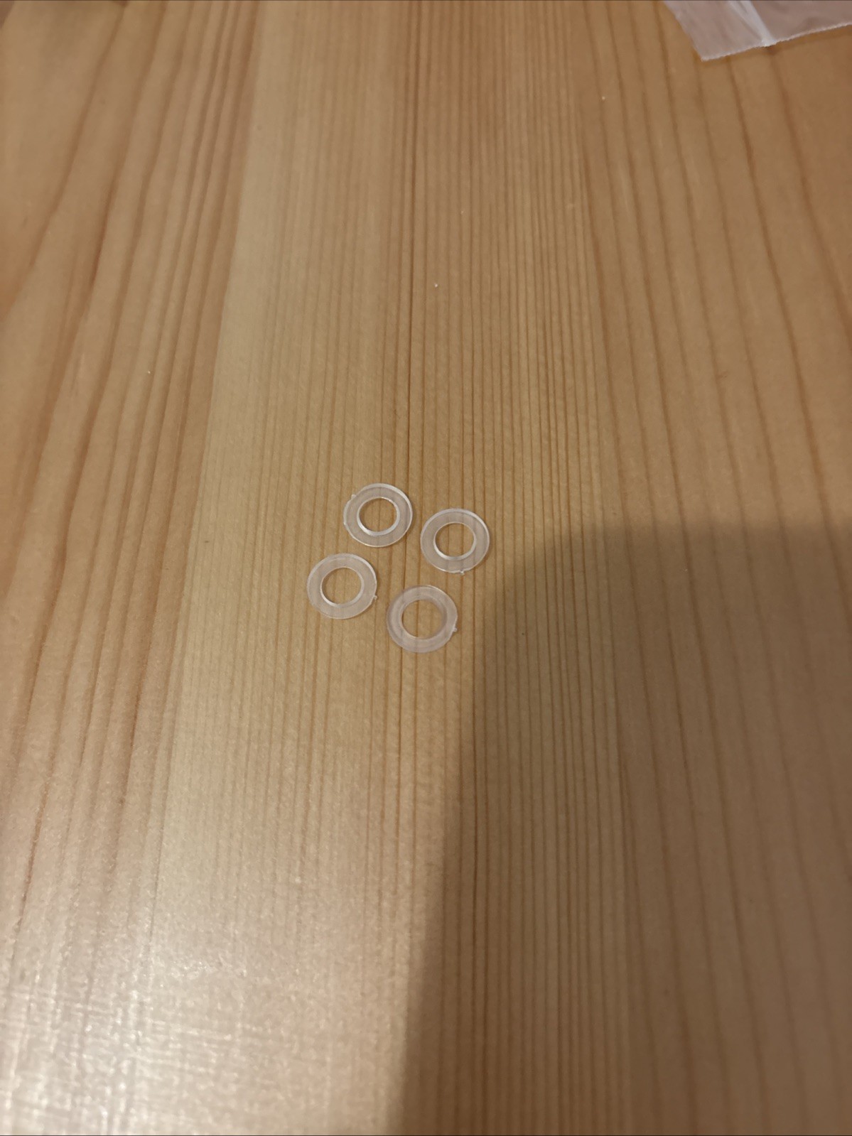 Lot of 4 Clear Nylon Plastic Flat Washers / Spacer Washers – 1/4 Inch Inside