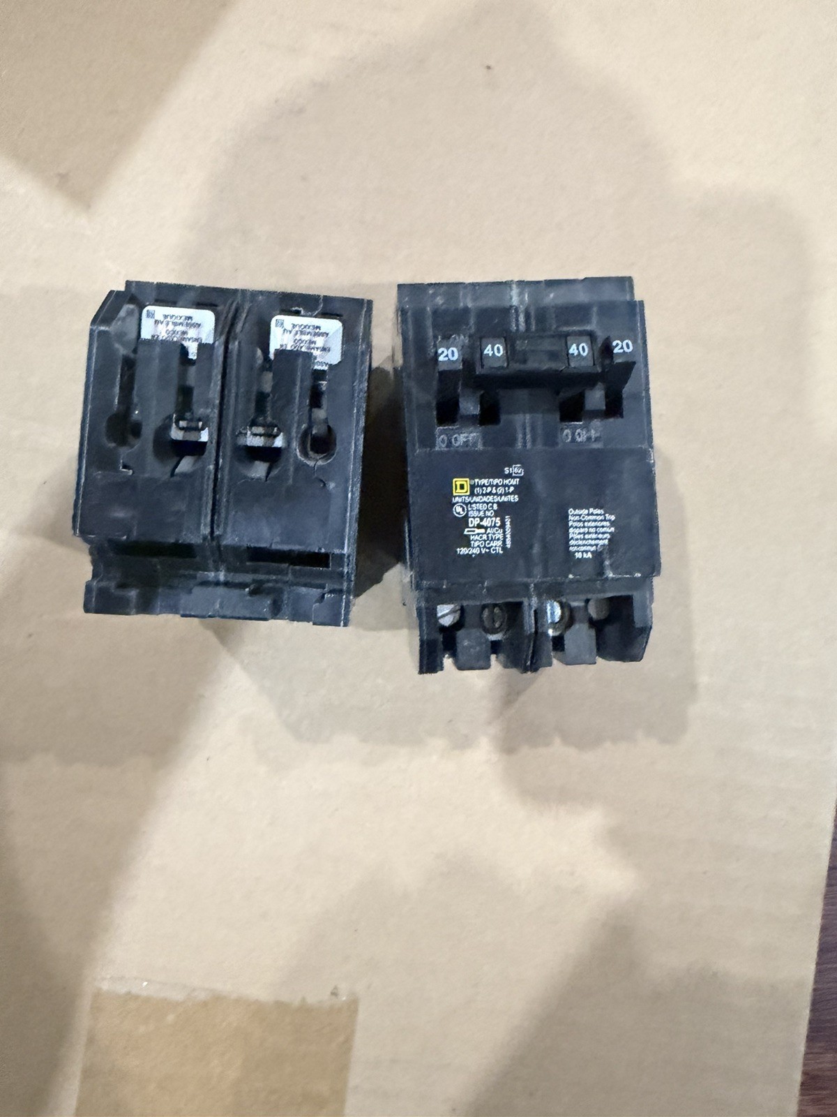 Square D HOMT1515240 Quad Tandem Circuit Breaker 15 & 40 Amp New (3) pack