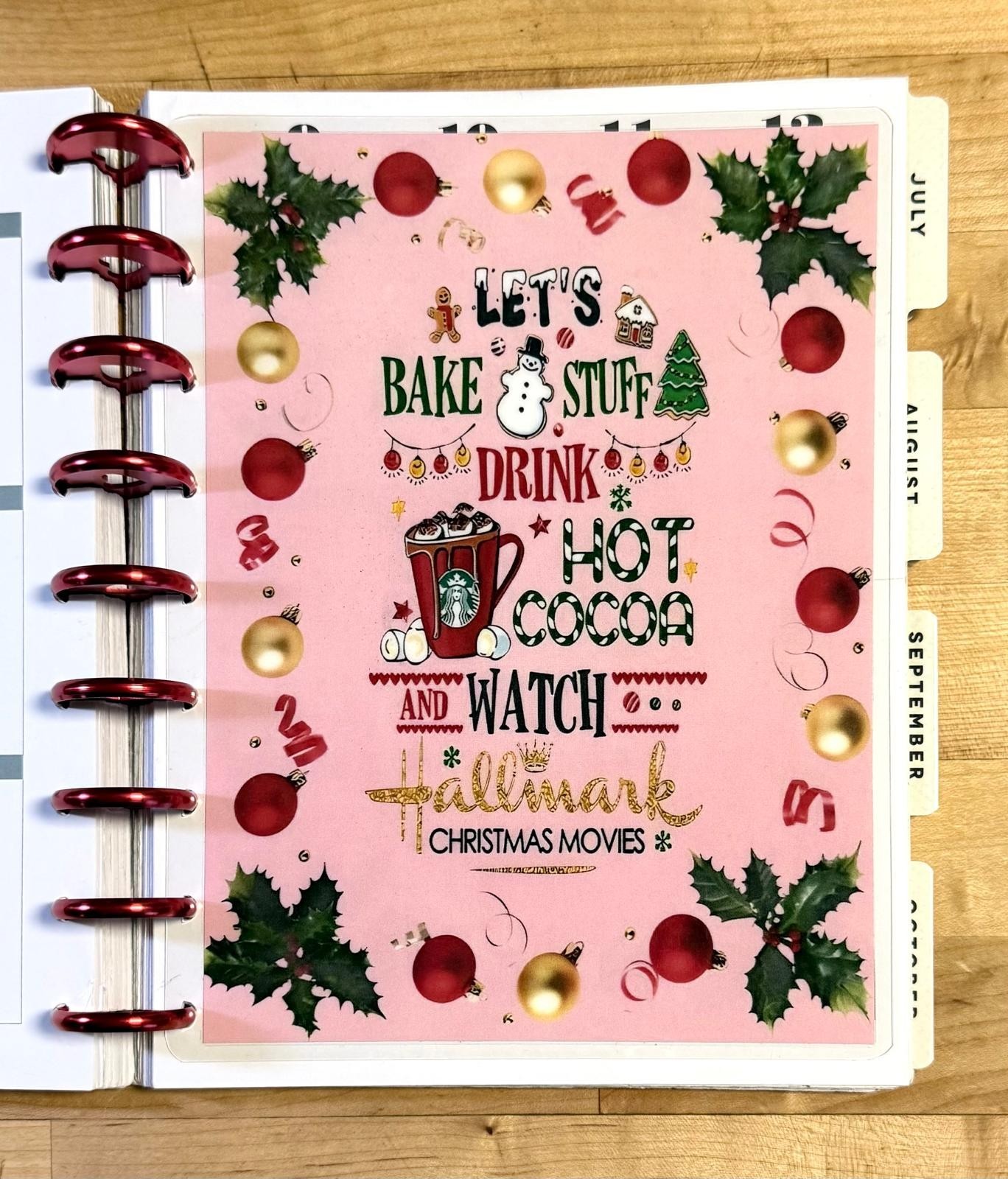 «Let’s Bake & Watch Hallmark Movies» Dashboard 4 use with Classic HAPPY Planner~