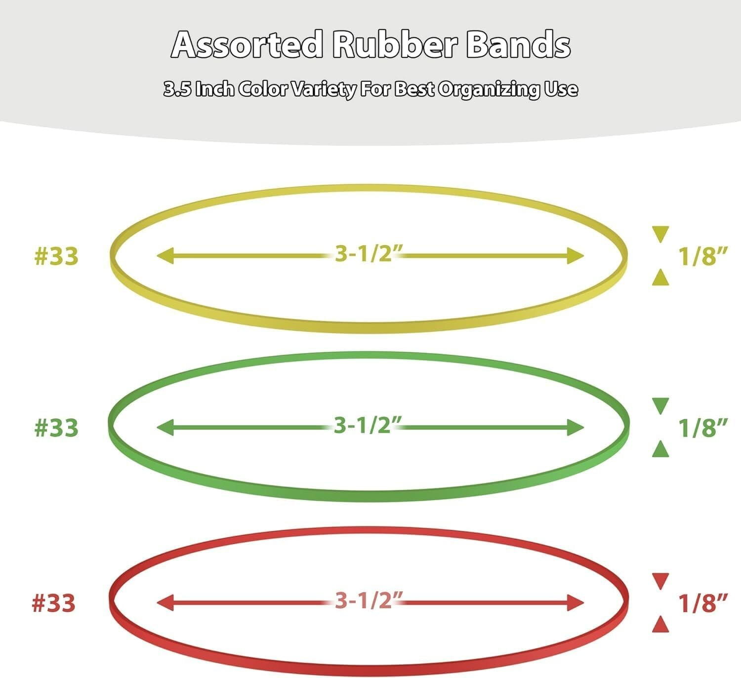 High Quality Rubber Bands Size 33-1/2 Lb of about 300 Colorful, Thick Rubber
