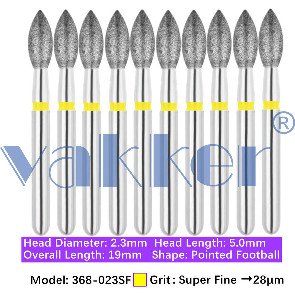 Dental Diamond Burs FG Football Egg Super Fine Medium Coarse Grit 368 369 379