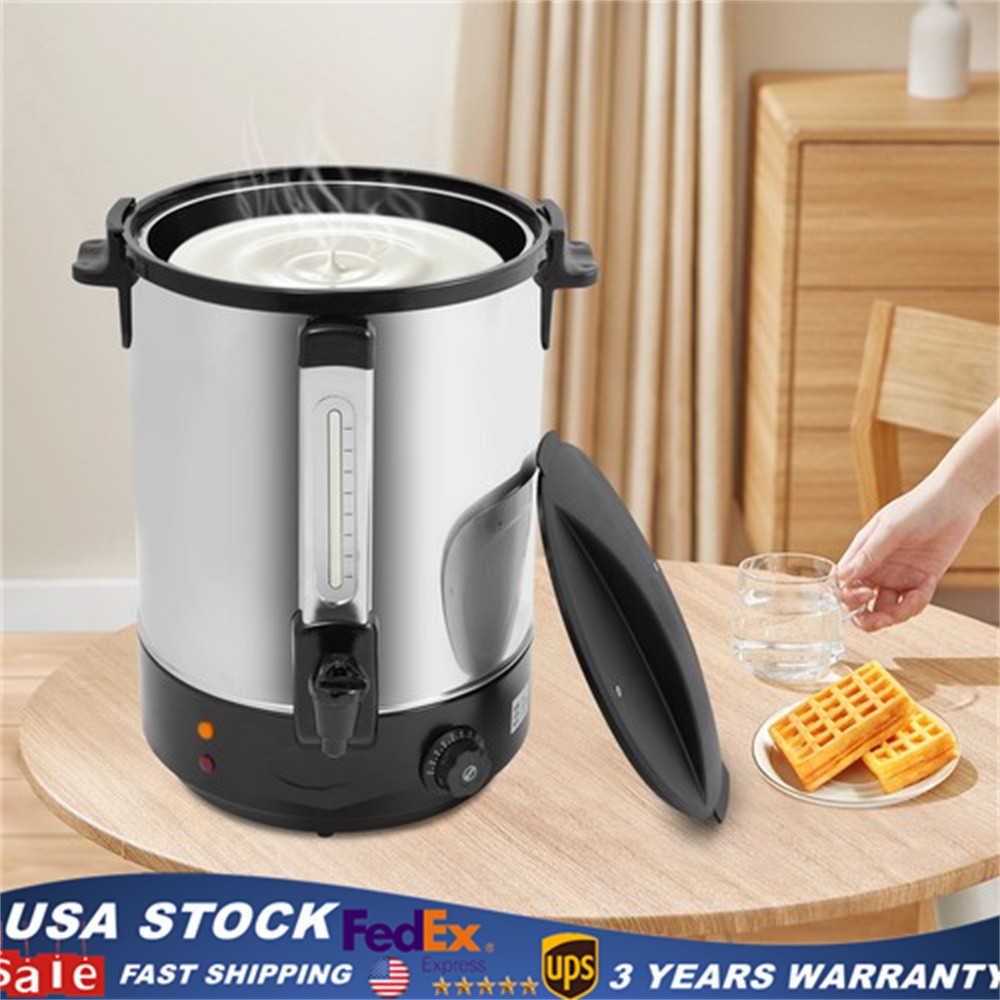 38L Commercial Eletric Hot Water Dispenser Countertop Water Boiler 110V Black