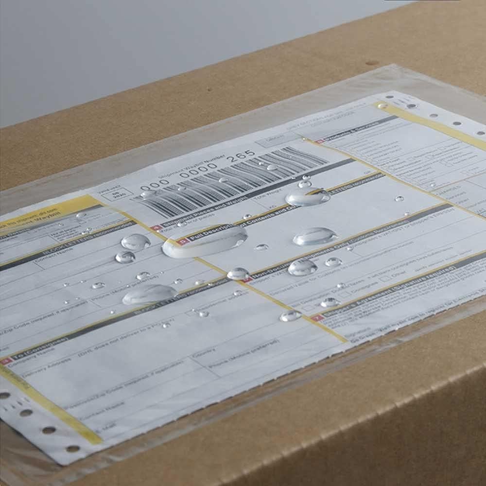200 PCS 7.5×5.5 Inch Clear Adhesive Top Loading Packing List Label Pouches