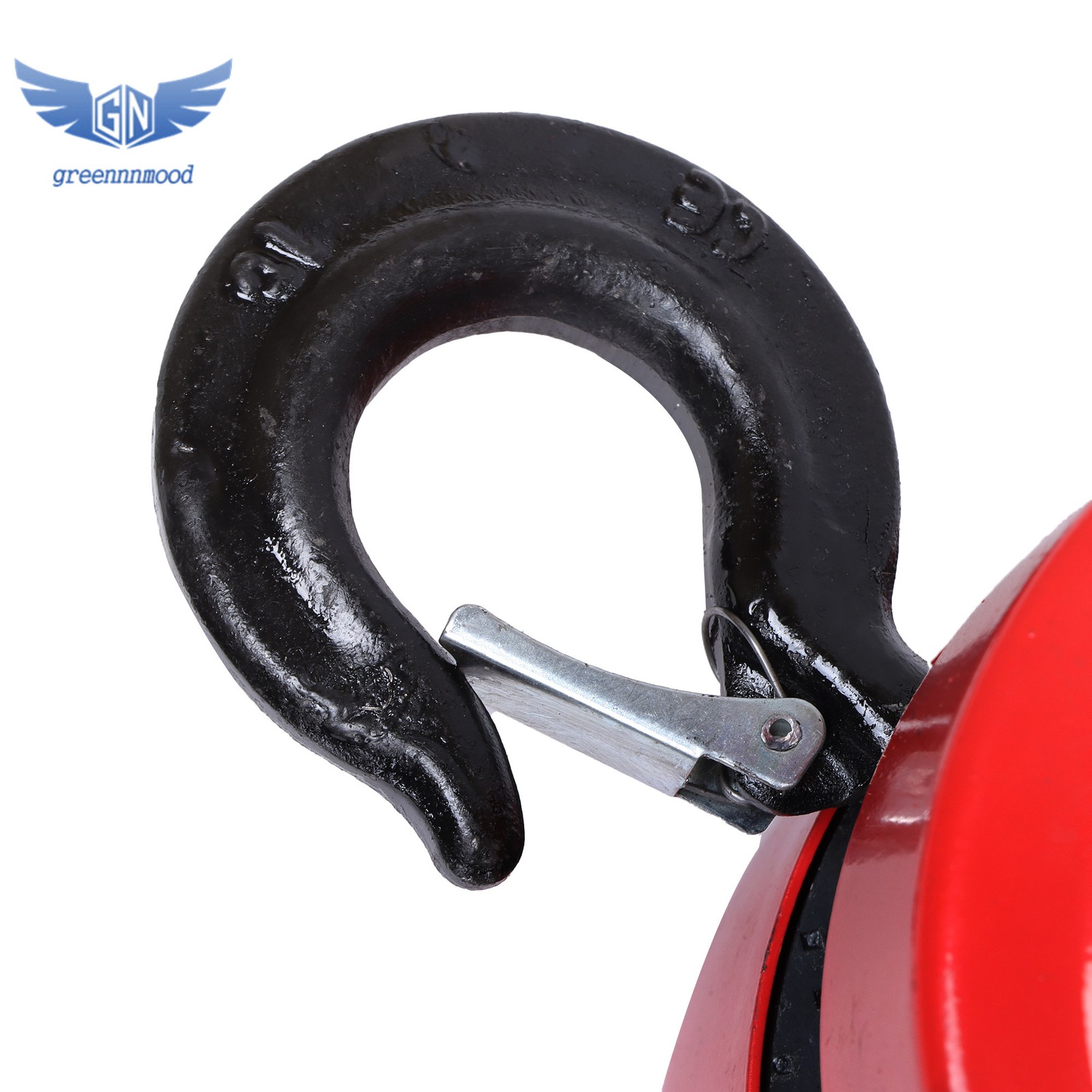 Manual Chain Hoist | 1 Ton / 2200 lbs Capacity | 8ft / 2.5m Lift | 2 Hooks Red