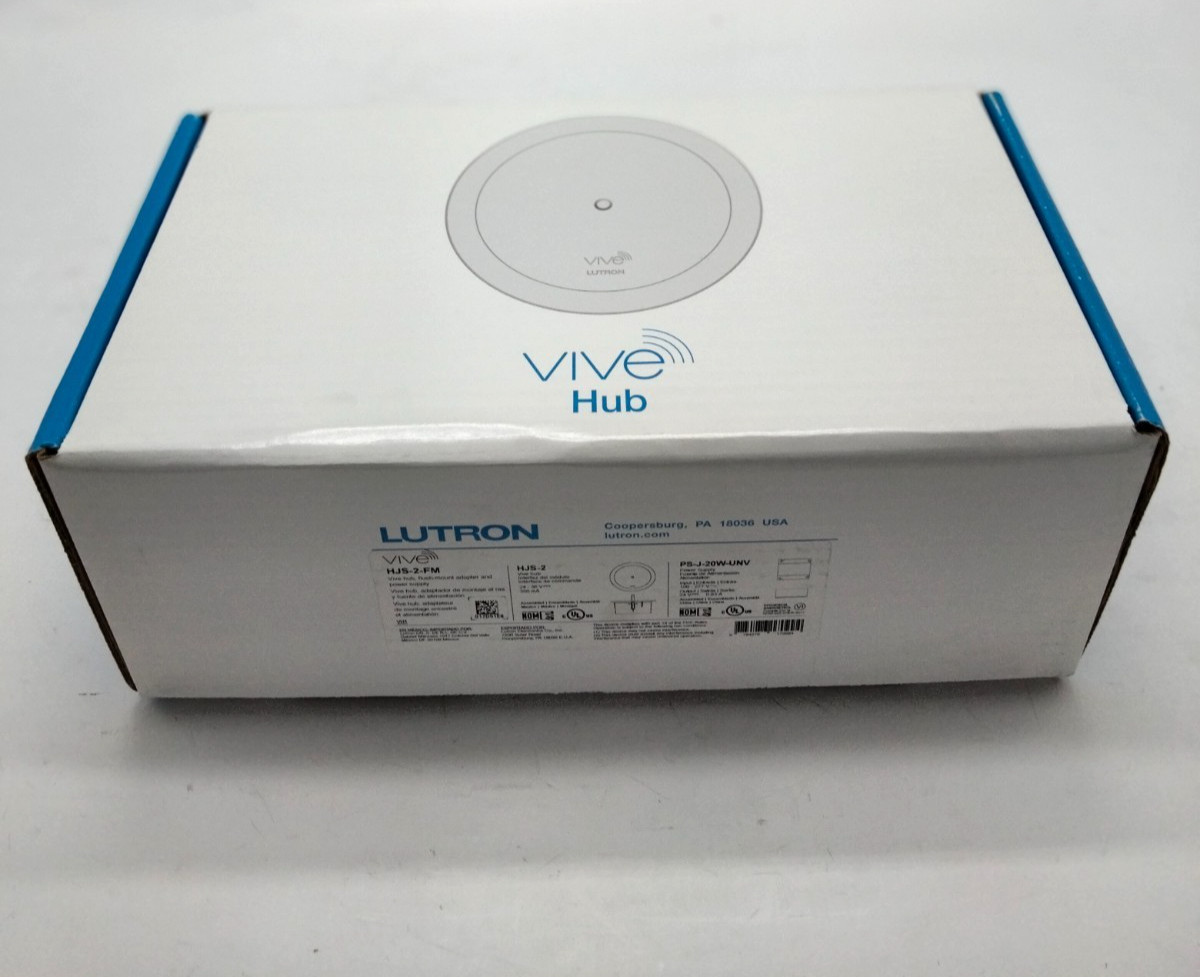 Lutron HJS-2-FM HJS-2 PS-J-20W-UNV Vive Hub Flush Mount Adapter power supply