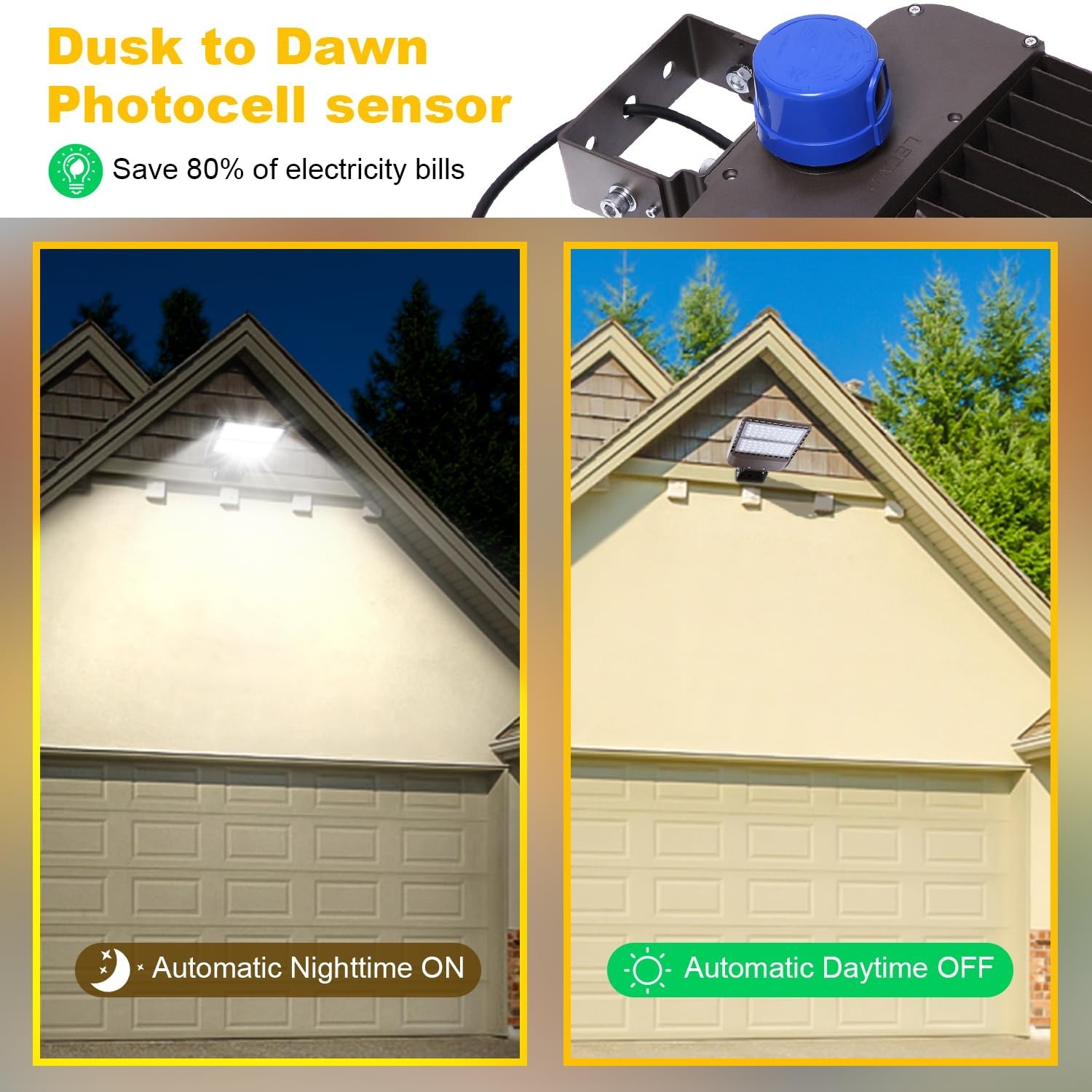 150W LED Parking lot Light, 22500LM 5000K Dusk to Dawn Wall Mount | 600W Equi…