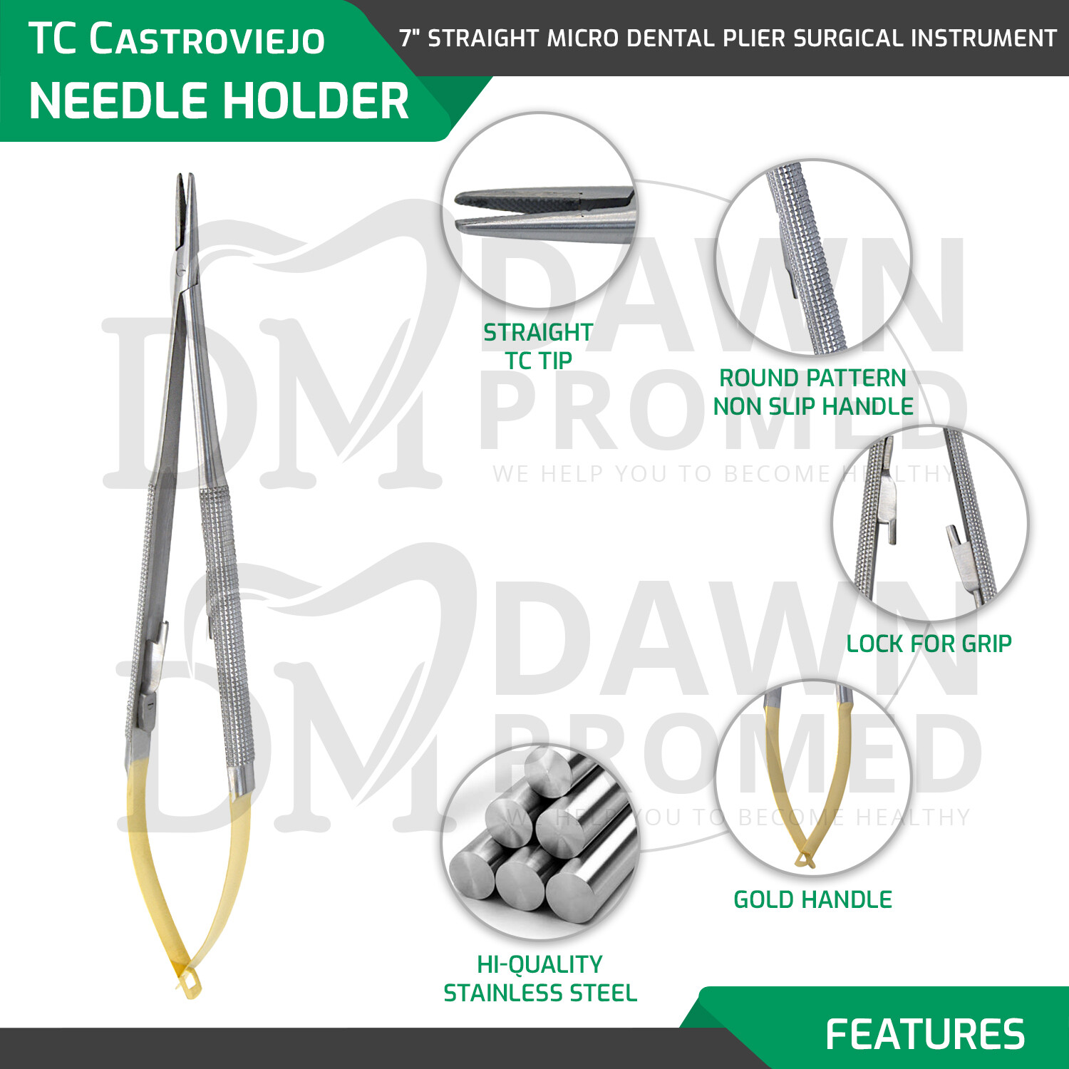 5 TC Castroviejo Micro Surgery STR + CVD Scissors Needle Holder Forceps German G