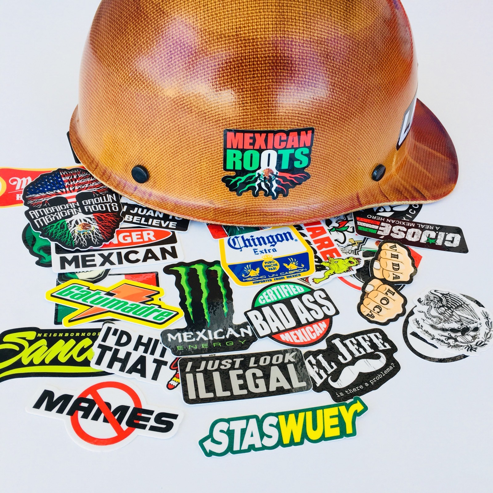 MEXICAN CHINGON Hard Hat Stickers 40 MEXICO HardHat Sticker Pegatinas cascos
