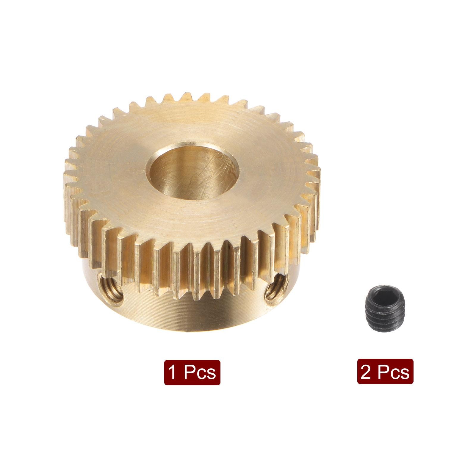 0.5 Mod 40T 6.35mm Bore 21mm Outer Dia Brass Motor Rack Pinion Gear with Screws