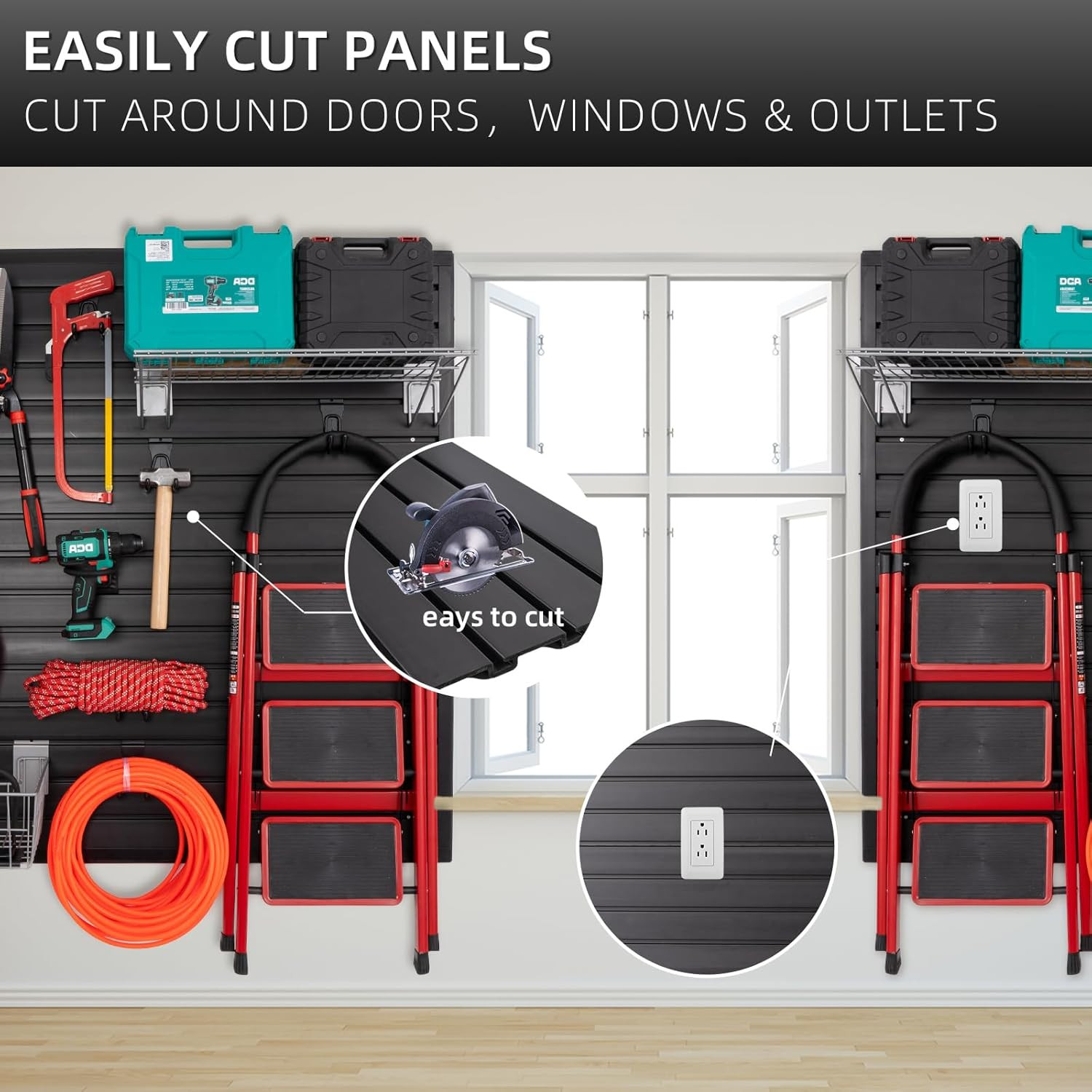 Slat Wall Paneling Garage Wall Organizer, Slatwall Panels Garage Tool Organizer