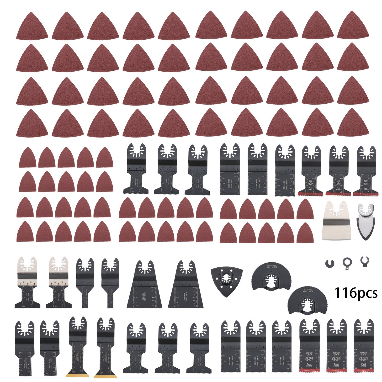 Cutting and Sandpaper 116 Pieces Oscillating Saw Blades Multitool Blades Kit